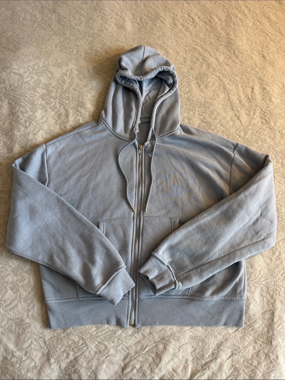 Better Together Relaxed Light Blue Zip Hoodie with Kangaroo Pocket